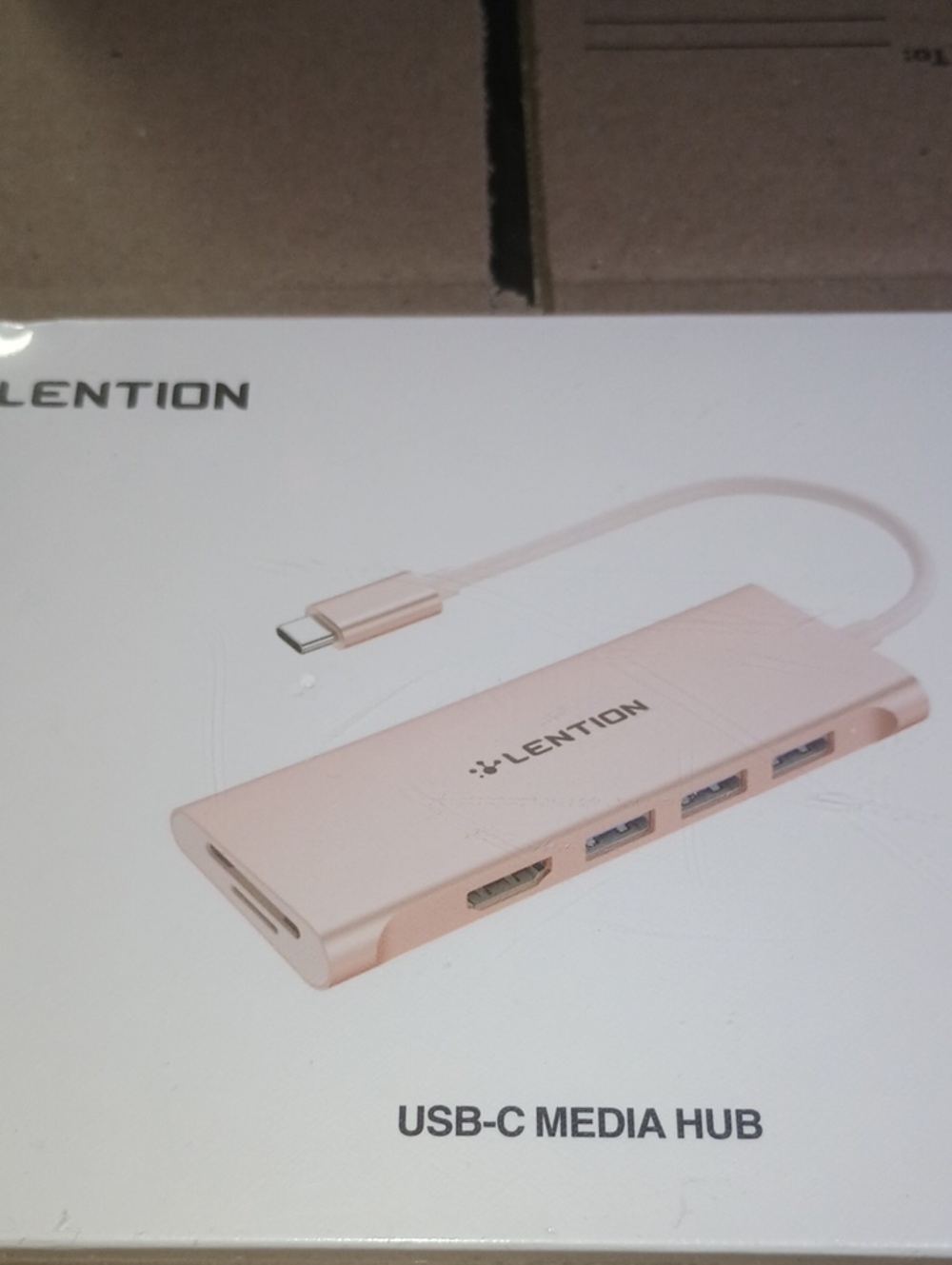 LENTION USB-C Media Hub in Rose Gold Model C34